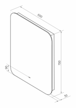 АДХИЛ - 600х700 Зеркало Led, ореол с бесконт.сенс., холод.подсветка с подогревом (Бурже ЗЛП531)