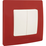 Выключатель 2х-клавишный 10А 250В белый ETIKA Legrand