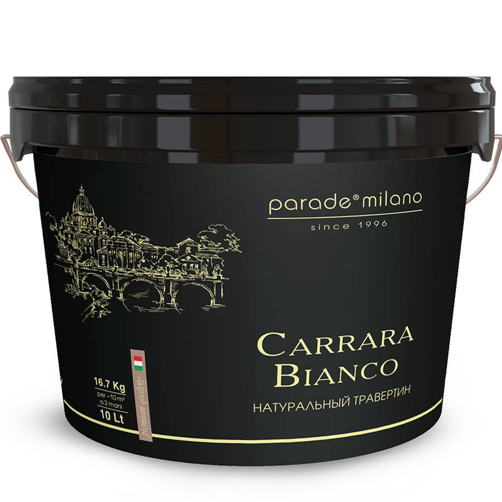 Штукатурка декоративная Parade Carrara Bianco с эффектом камня травертин 10 л