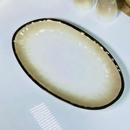 Lenardi 122-129 Овальное блюдо 35,5х20х4см TORONTO CREAM в под.уп.(х12)Фарфор