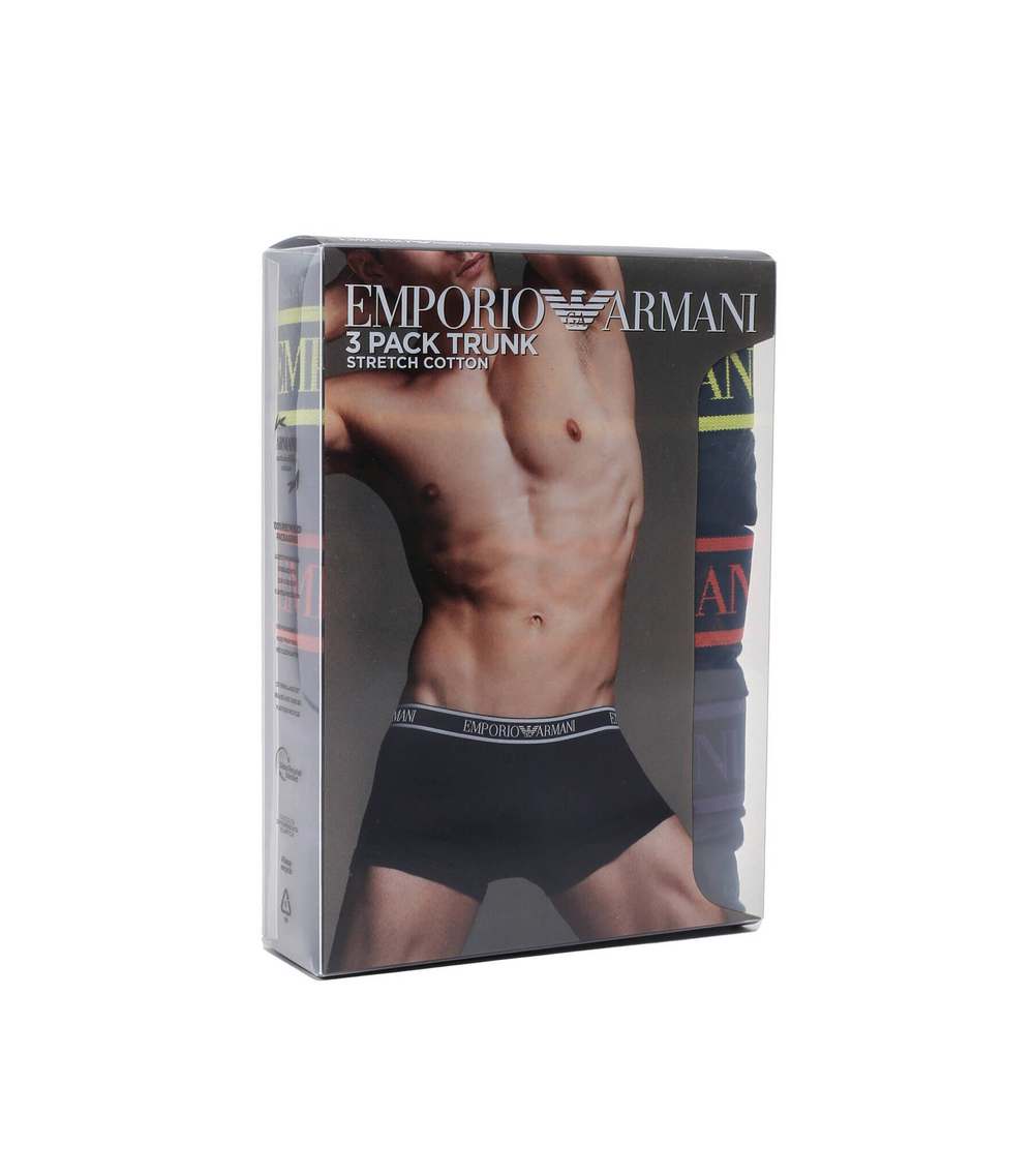 Трусики-боксеры 3шт. Emporio Armani - черный(111357 3F717)