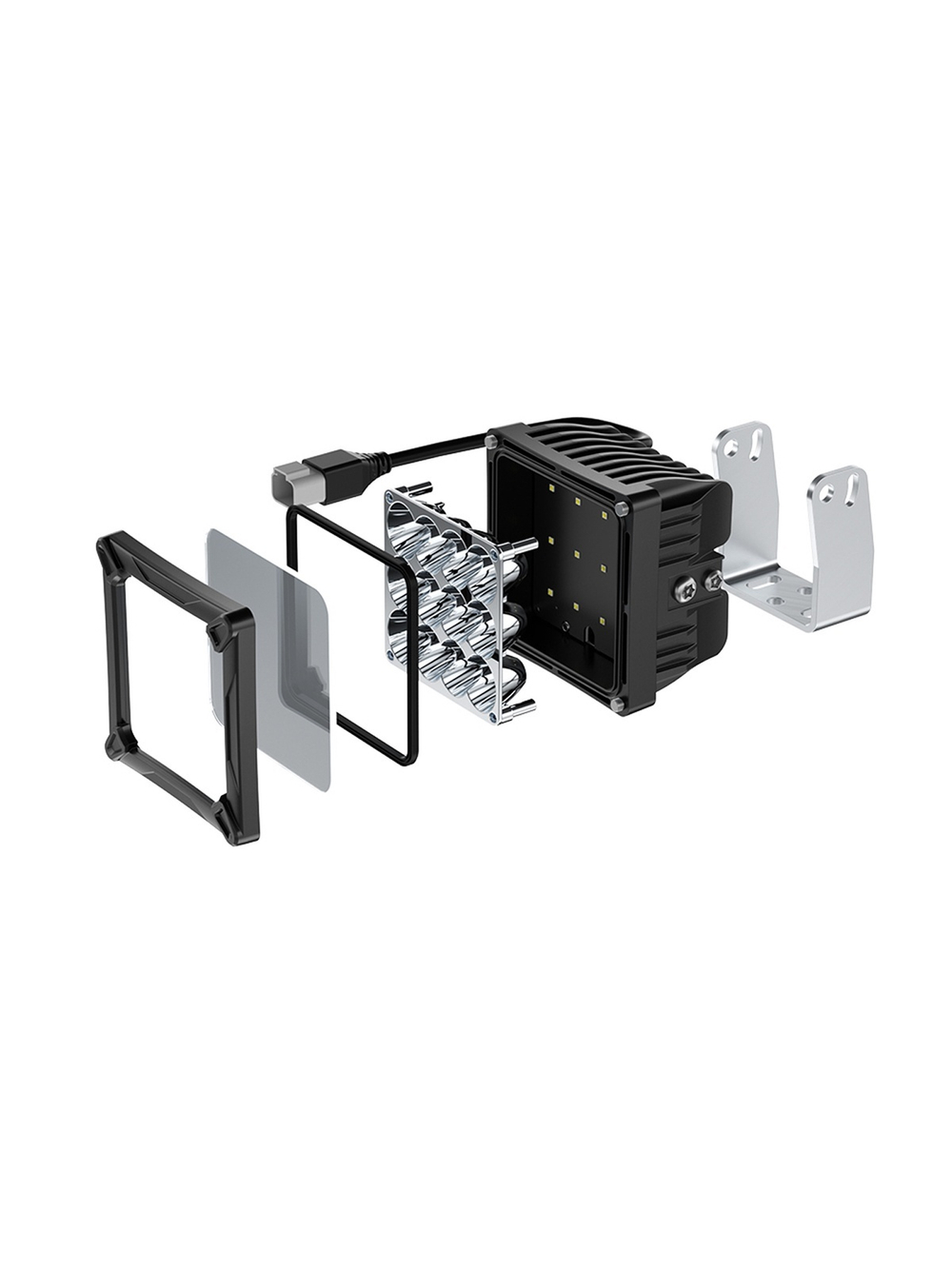 Светодиодные фары рабочего света AURORA 140x140 мм 120W (комплект 2 шт)