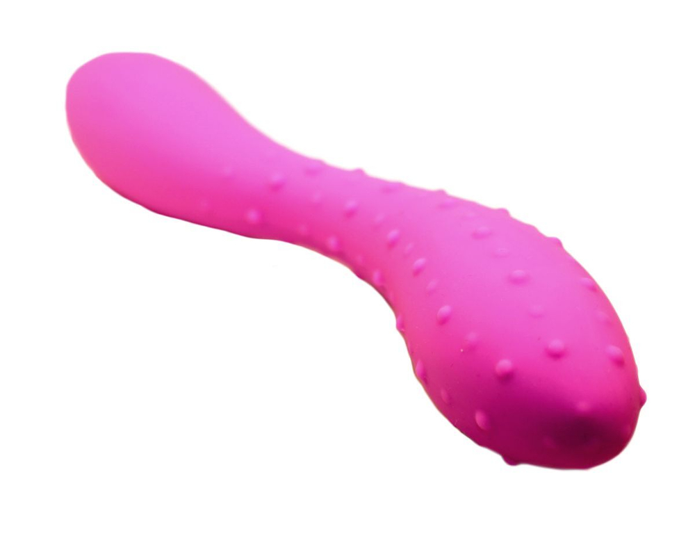 Розовый фаллоимитатор с двумя разными поверхностями - 20 см. (Цвет: розовый)
