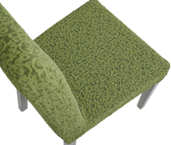 Чехол на стул без оборки Жаккард, цвет Зеленый светлый, Набор 2 шт.