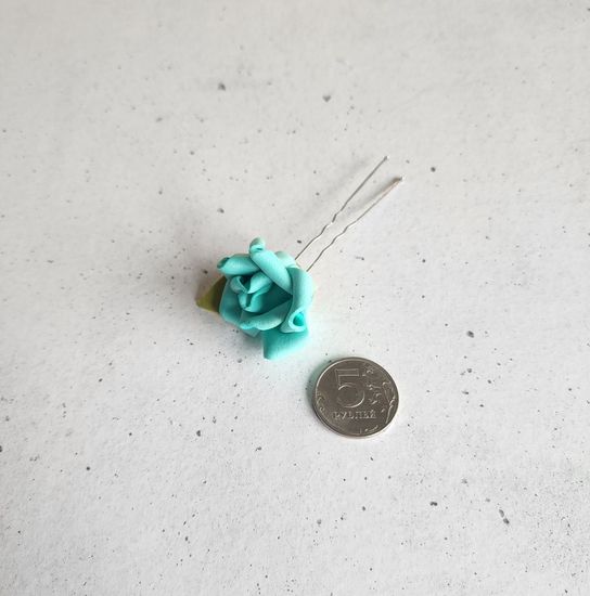 Набор шпилек "Розы большие" латекс, 3 шт, бирюза