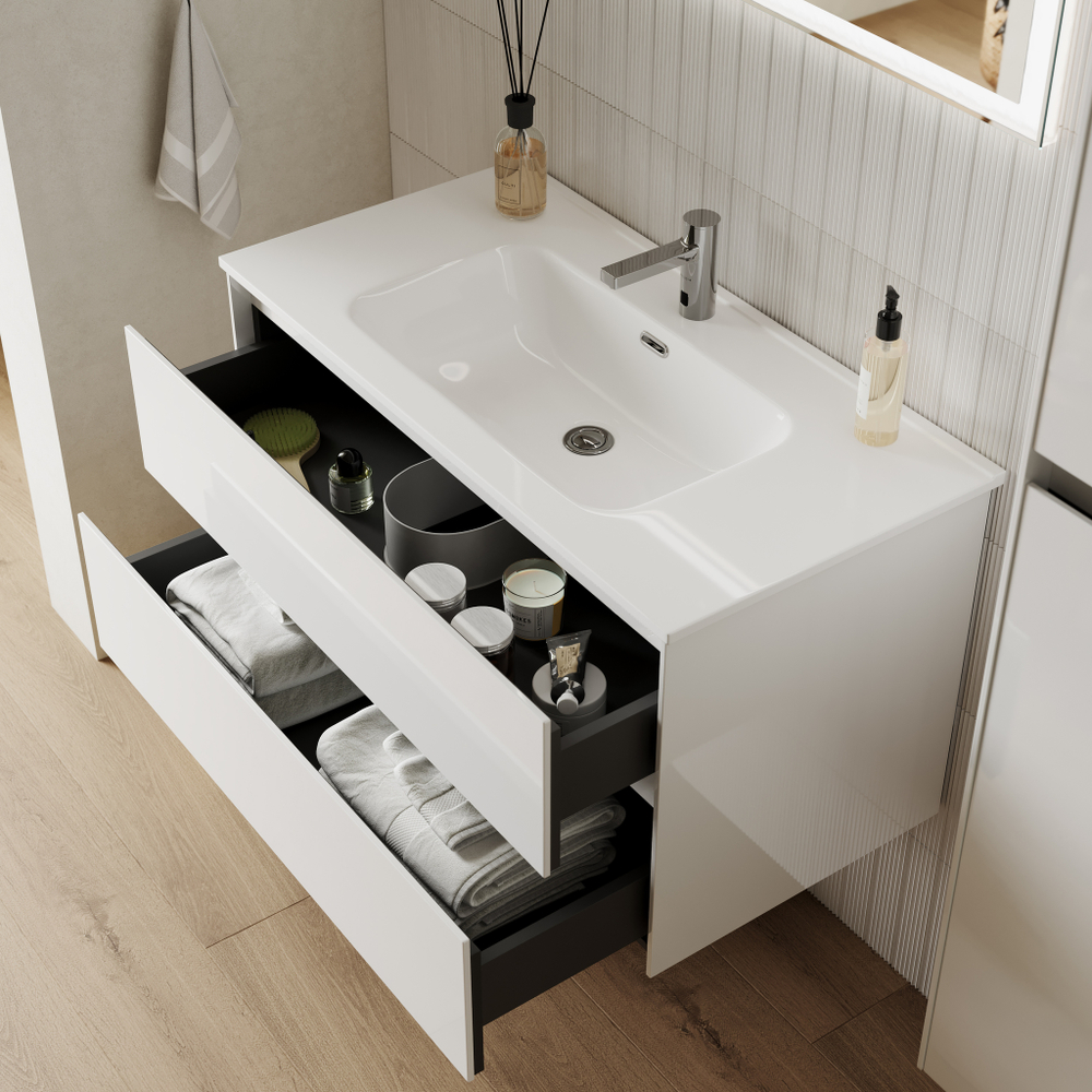 Тумба с раковиной Sancos Cento, 59 см., эмаль белый, CN60W
