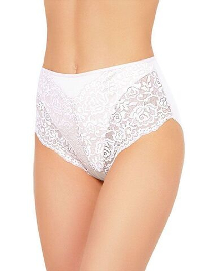 Высокие хлопковые трусики с кружевом Lace Cotton Band (Размер: XL) (Цвет: телесный)