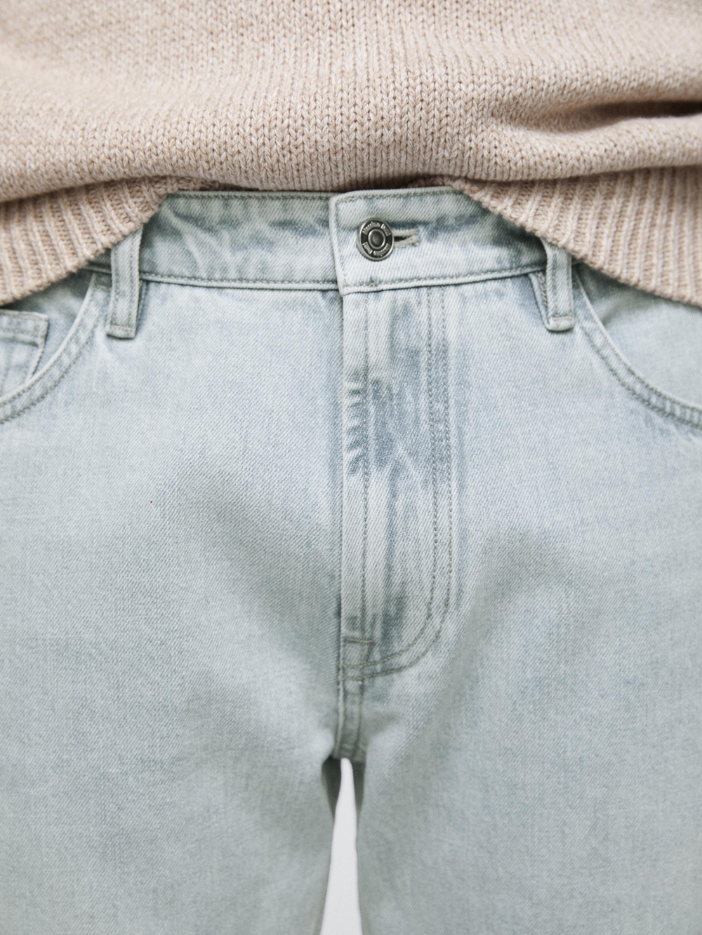 Massimo Dutti Джинсы зауженного кроя, светло-голубой