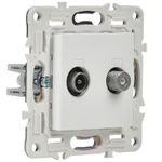 SKANDY Розетка двойная TV+SAT SK-A13W арктический белый IEK