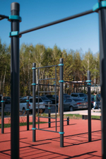 Воркаут комплекс 3 турника, шведская стенка, скалодром и наклонная скамья - Кустур