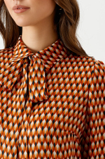 22745 Блузка женская (терракотовый принт)
