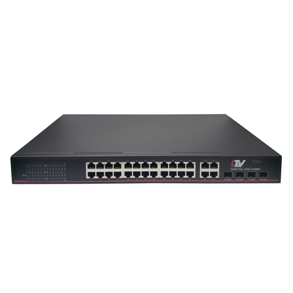 Коммутатор LTV-3S24G4C-MP дальность до 100 м (250 м при CCTV), RACK ...