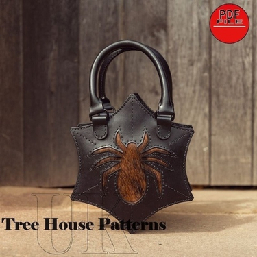 Выкройка кожаная женская сумка с пауком