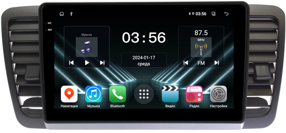 Магнитола для Subaru Legacy 4, Outback 3 2003-2009 (левый руль) - FarCar DX3069M монитор 9.5" IPS на Android 13, 4+64Гб, CarPlay