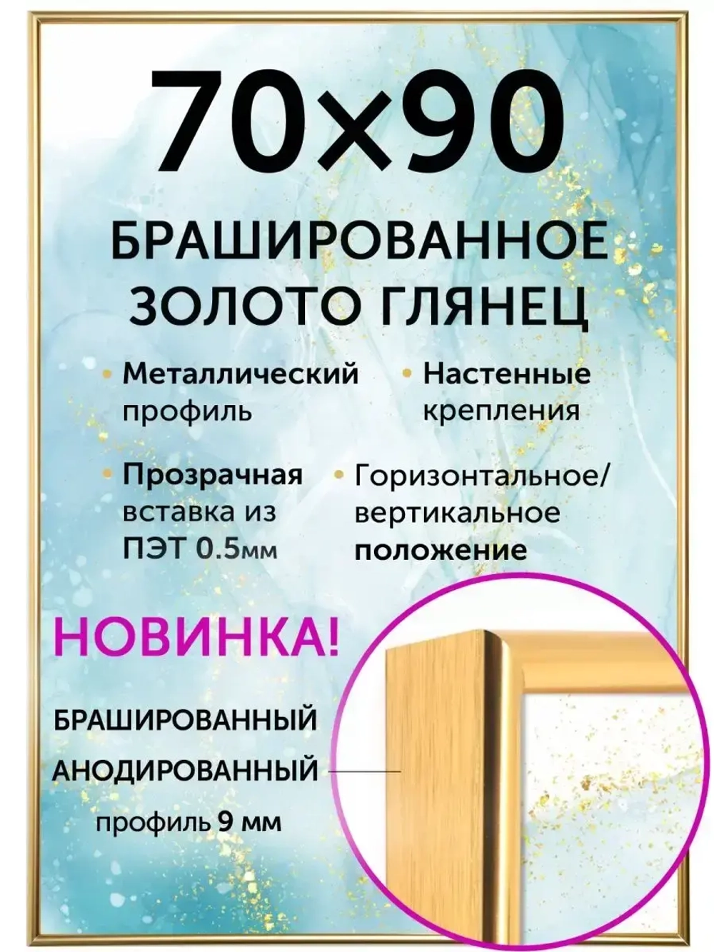 Металлическая фоторамка 70х90 см