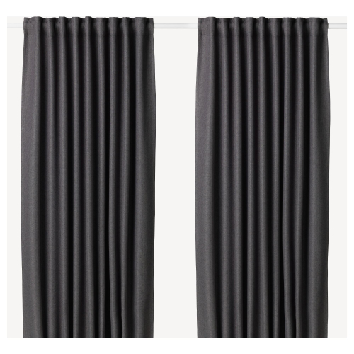 Комплект штор IKEA ANNAKAJSA (АННАКАЙСА), Темно-серый, 145x250 см, 2 шт