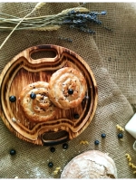 Поднос деревянный сервировочный из кедра для подач