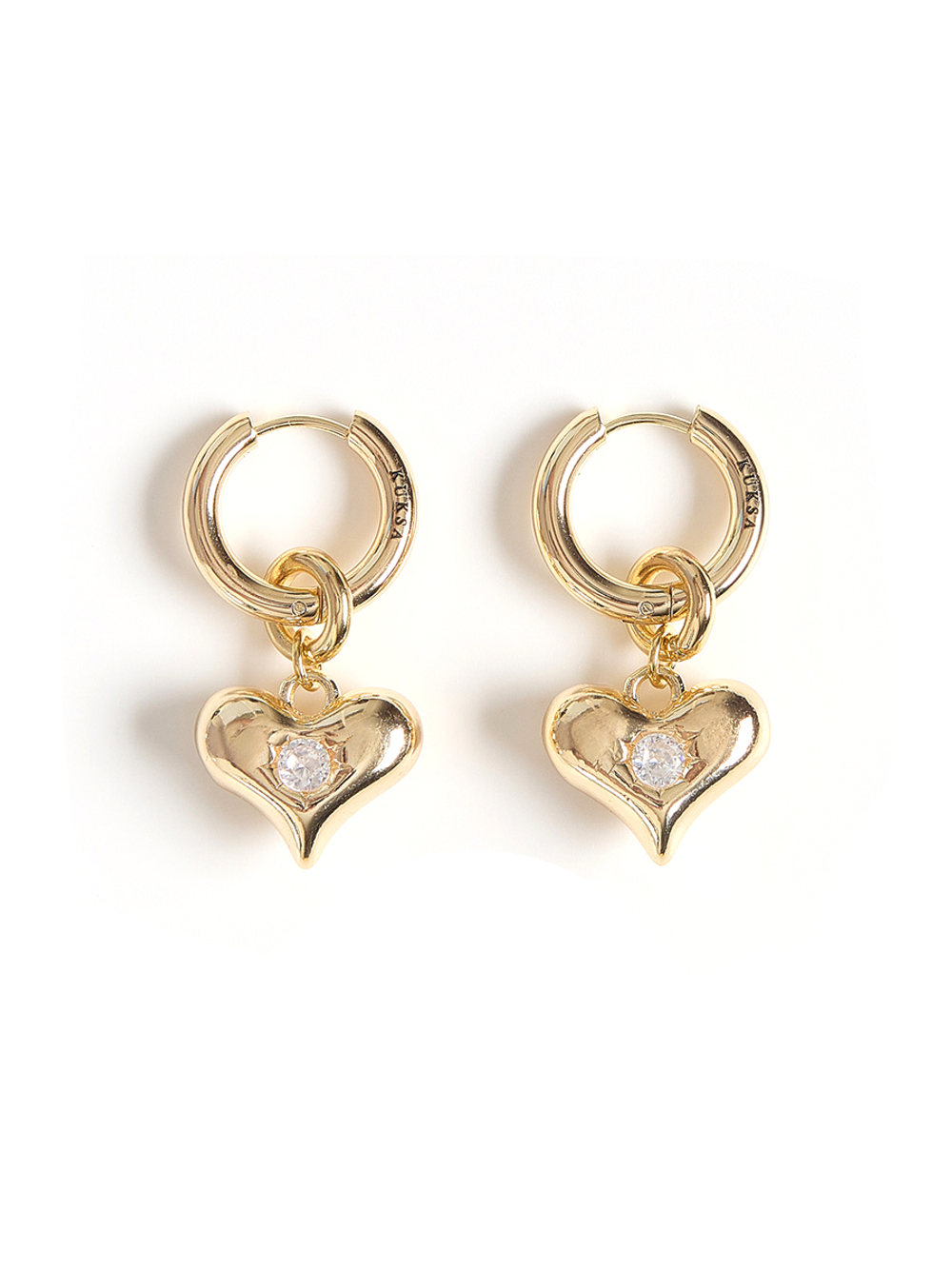 Серьги "Love Crystal" Gold