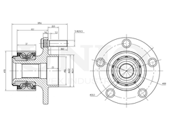 Ступица передняя (с ABS) UNIO HUB-20086