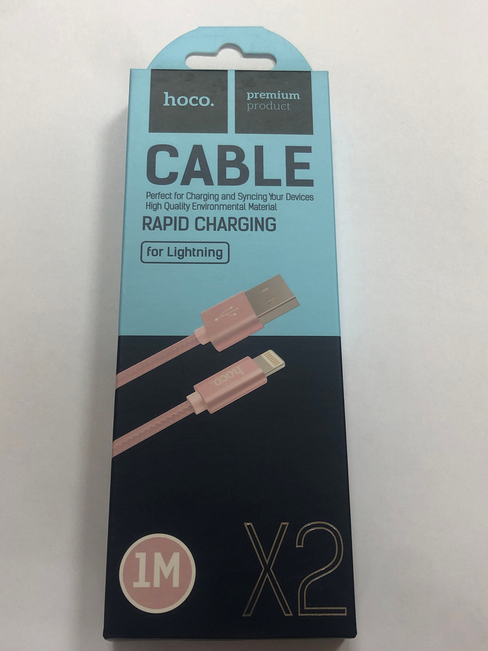 Кабель USB - Lightning (для iPhone) Hoco X2 (оплетка нейлон) Розовый