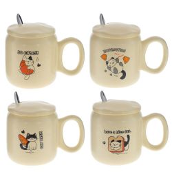 GAEM Кружка с крышкой и ложкой, 450 мл, L14 W9 H12 см, 2в.