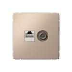 ARTGALLERY РОЗЕТКА двойная ТВ + компьютерная RJ45, кат. 5Е, ПЕСОЧНЫЙ