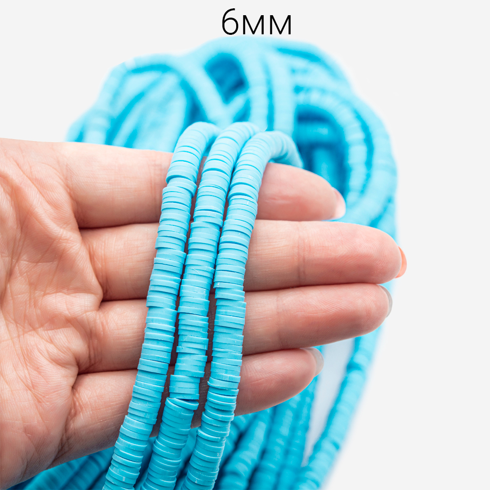 Бусины хеши, каучук, оттенок "Sky"