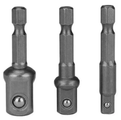 Адаптеры переходники для торцевых головок на шуруповерт 1/4", 3/8", 1/2" набор 3 шт.