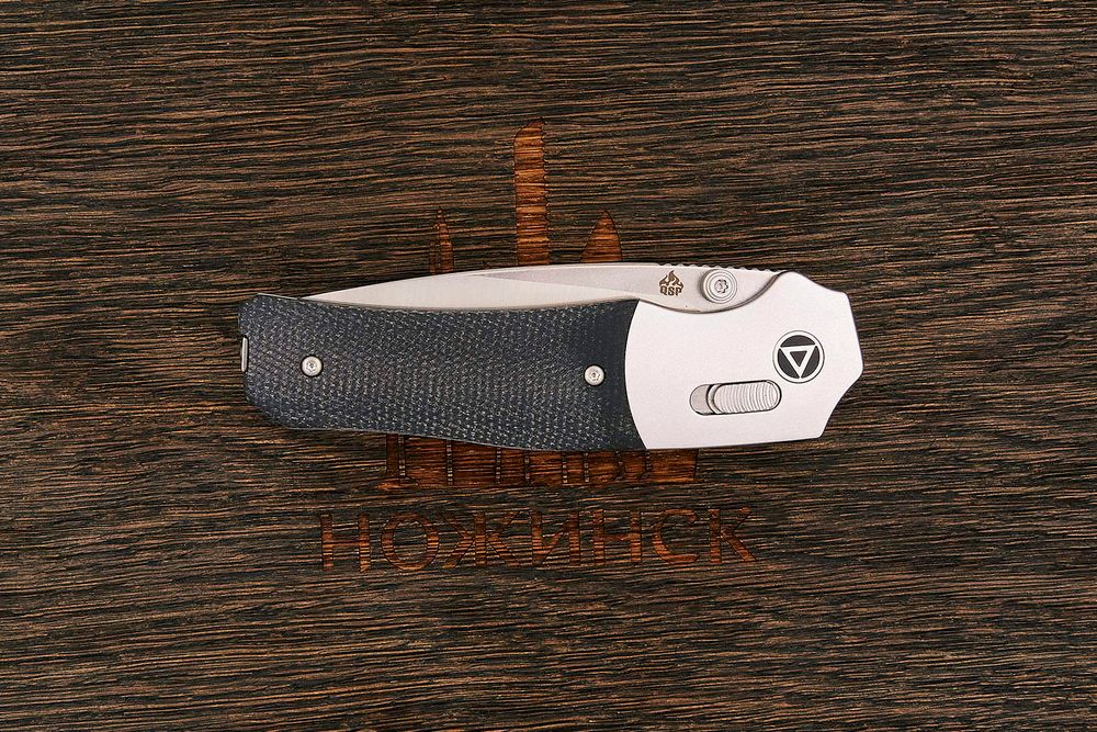 Нож складной QSP Vault, клинок 83мм, сталь Sandvik 14C28N, рукоять микарта/алюминий-WB