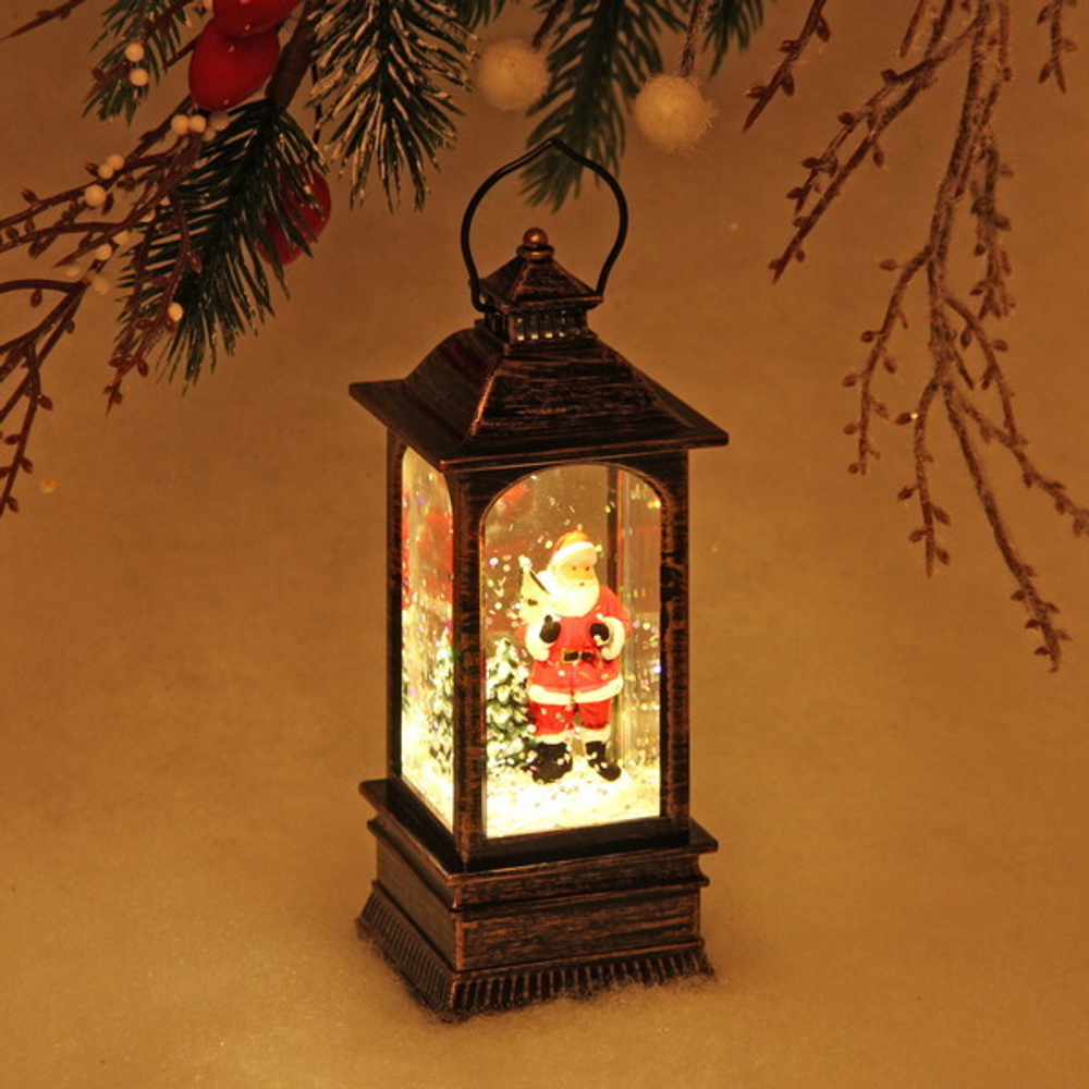 Сувенир с подсветкой Christmas «Фонарь - Весёлый Дед Мороз» 12,8х5,4 см (3хAG13)