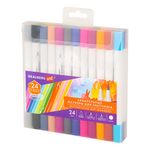 Маркеры акварельные для скетчинга двусторонние (кисть и линер) 24 цвета, BRAUBERG ART DEBUT, 152481