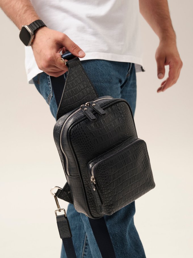 Сумка через плечо синяя крок