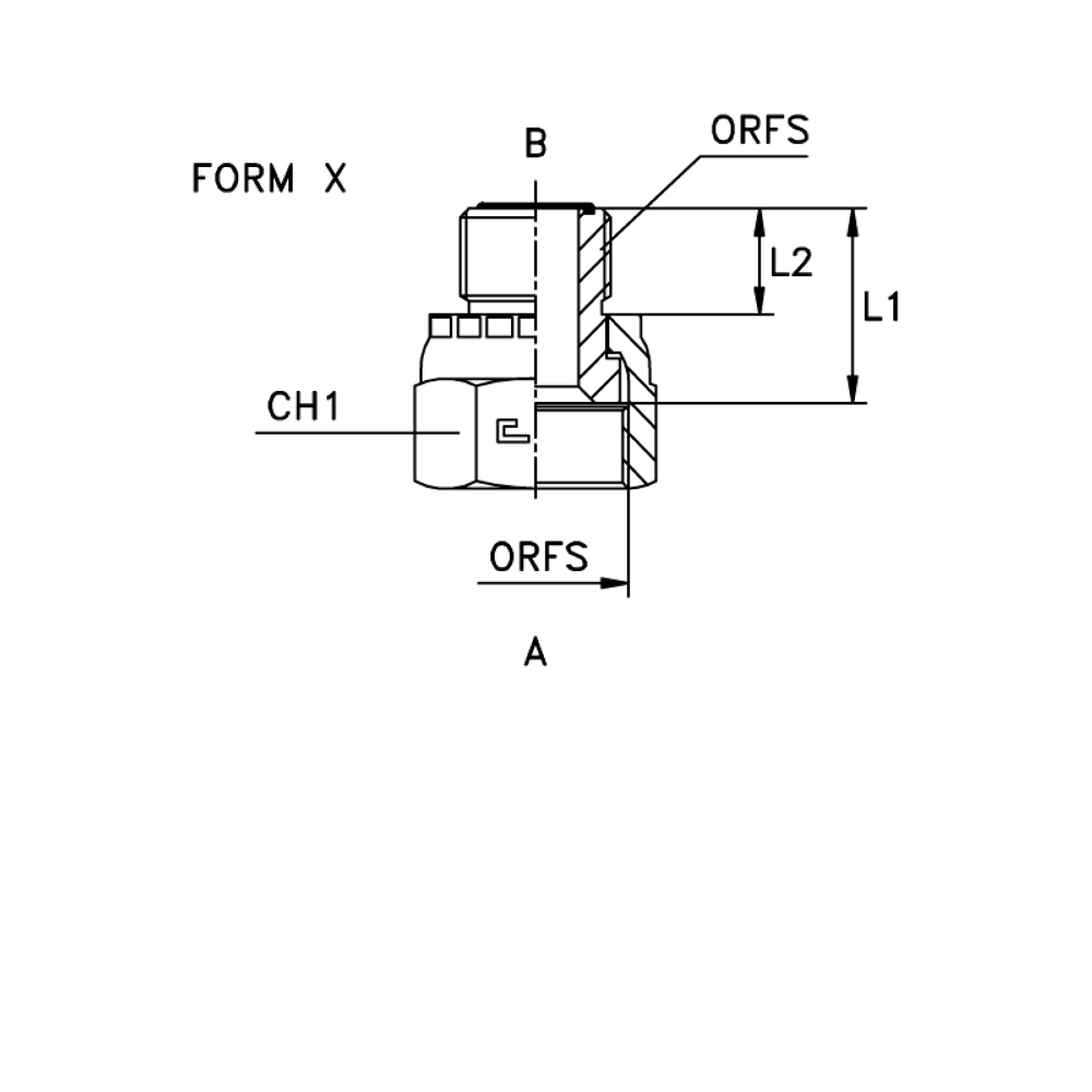 Соединение PR D32-25 ORFS 1.11/16 - ORFS 1.7/16