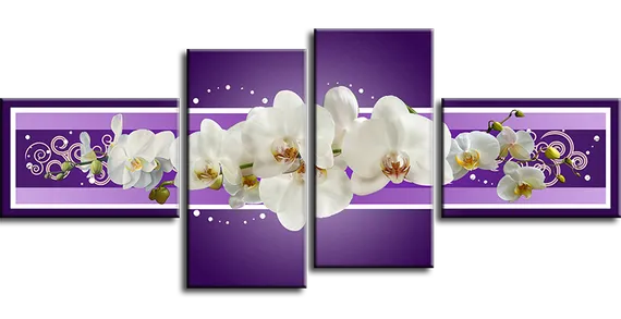Модульная картина "Белые орхидеи"