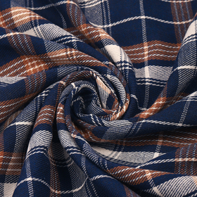 Ткань рубашечная фланель 150 г/м² 80% полиэстер, 20% хлопок шир.150 см  цв.421 синий