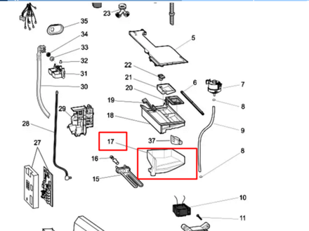 Бункер дозатора моющих средств (ванна) для стиральной машины Indesit (Индезит) - 286088