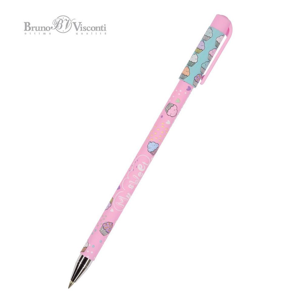 Ручка шариковая 0.5 мм, синяя &quot;HappyWrite. My Sweet. Капкейки&quot; (Bruno Visconti)