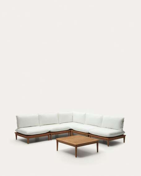 Комплект уличной мебели Portitxol из массива тика, угловой диван, столик