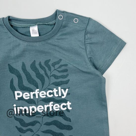 Футболка хлопковая "One love" Серо-зеленая, с принтом