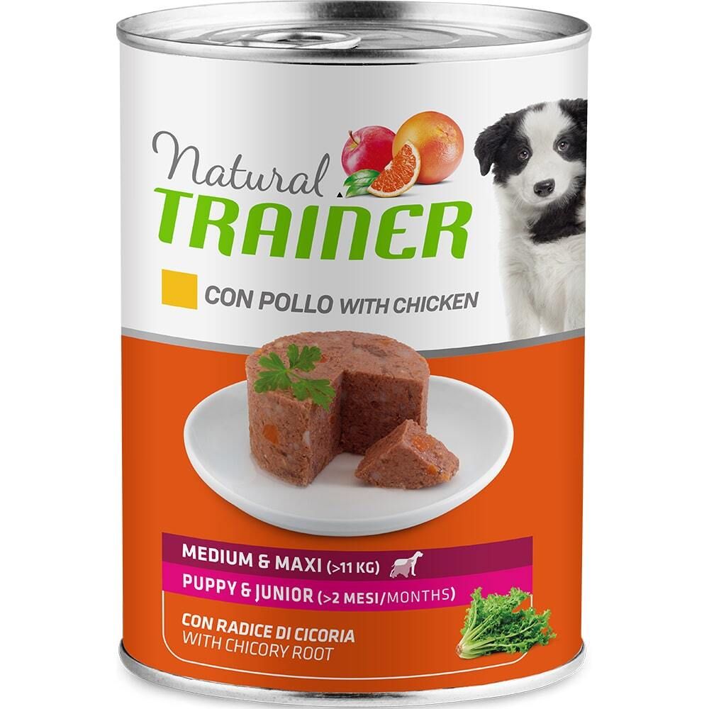 Консервы Trainer Natural Medium Puppy &amp; Junior для щенков и юниоров средних пород с курицей 400 г