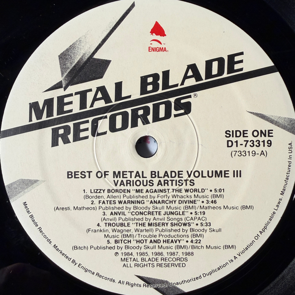 The Best Of Metal Blade Volume 3 2LP (Канада 1988г.)