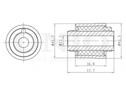 Сайлентблок внешний заднего нижнего рычага UNIO RMP-20401