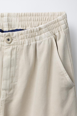 ZARA ПРЯМЫЕ БРЮКИ КАРГО, СЛОНОВАЯ КОСТЬ