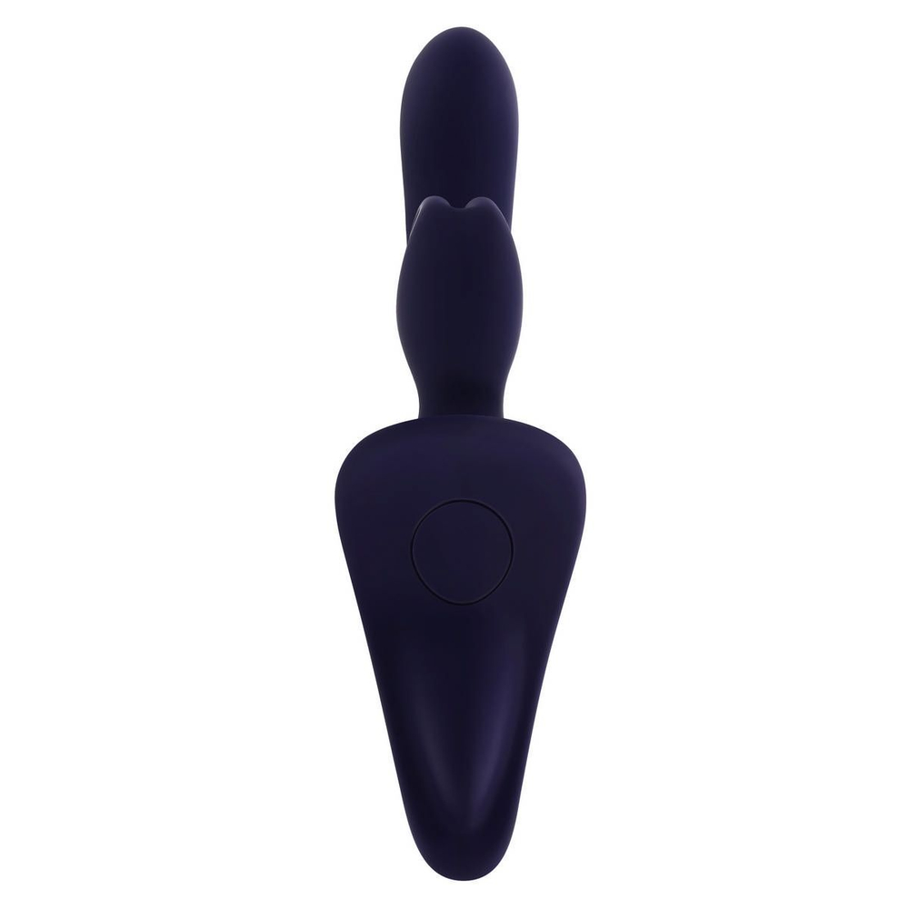 Женский страпон с вибрацией Giving Vibes (Цвет: синий)