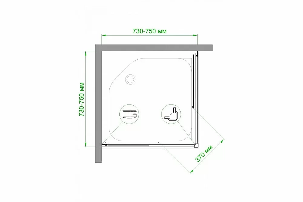 Душевой уголок Royal Bath RB75HPD-C-BL 75х75 матовый