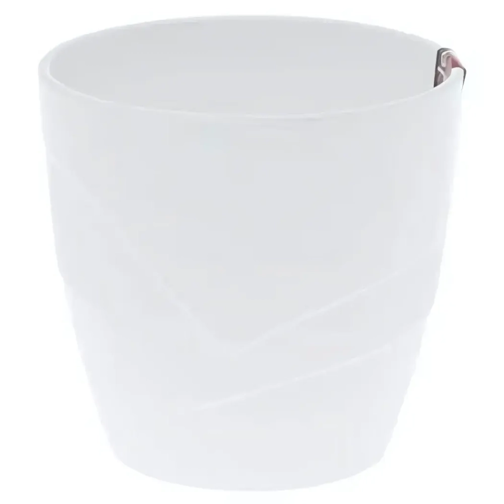 Кашпо для цветов пластиковое 2,8л d-17см «Грация» со вставкой белый