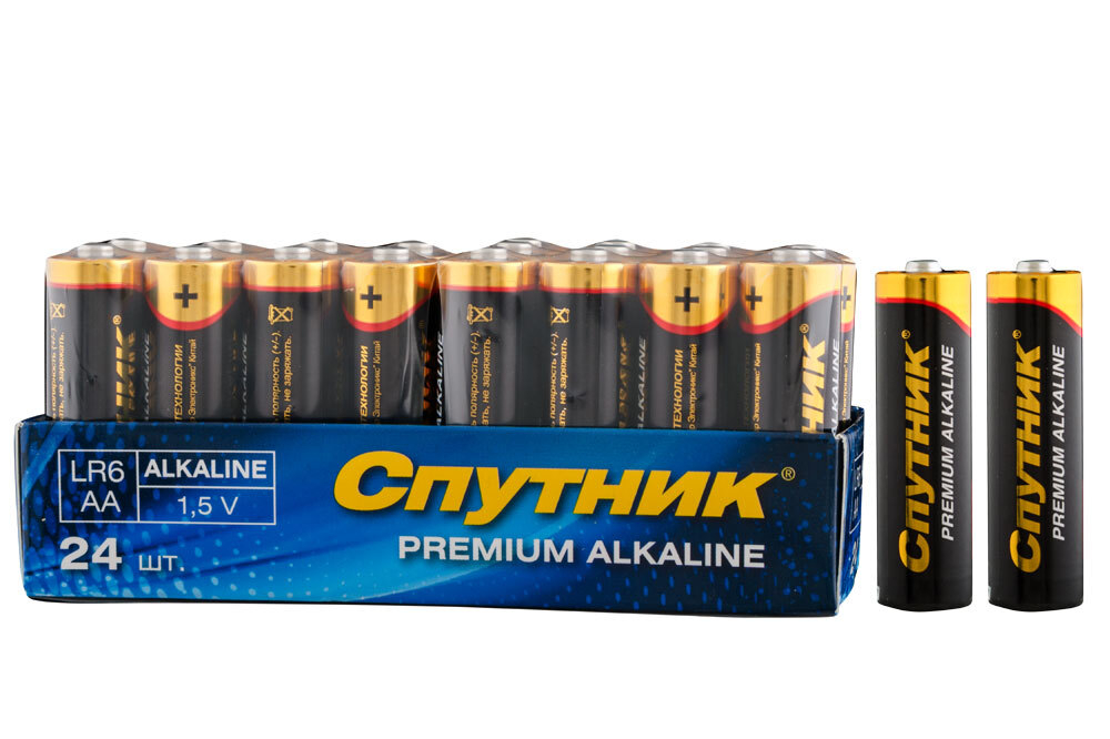 Батарейка Спутник Premium Alkalain LR06/4S (4/24/480)