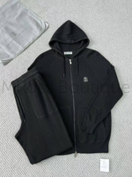 Мужской спортивный костюм Brunello Cucinelli черно пепельного цвета