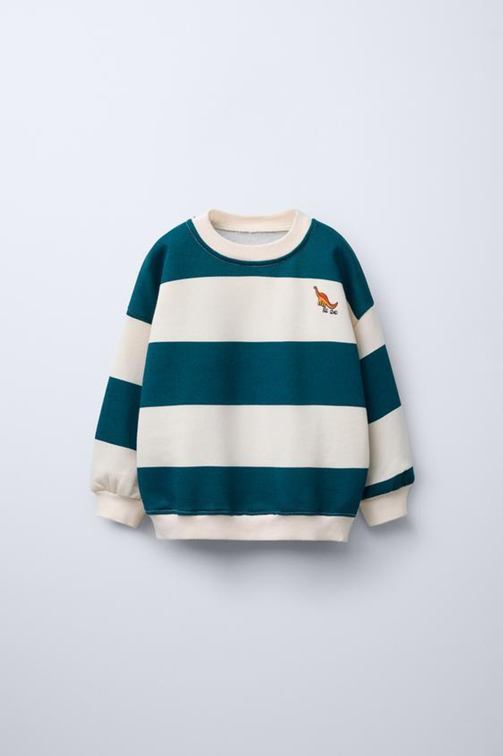 ZARA ТОЛСТОВКА С ВЫШИВКОЙ В ПОЛОСКУ, ЯРКО-СИНИЙ