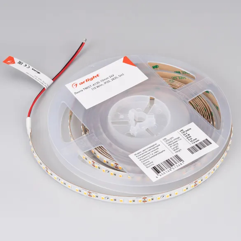 Светодиодная лента TWIST-A120-10mm 24V Warm2700 (10 W/m, IP20, 2835, 5m) (Arlight, Открытый) 030010(2)